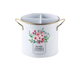bulk 6 Meadow Bouquet Metal Utensil Holder 18x13cm