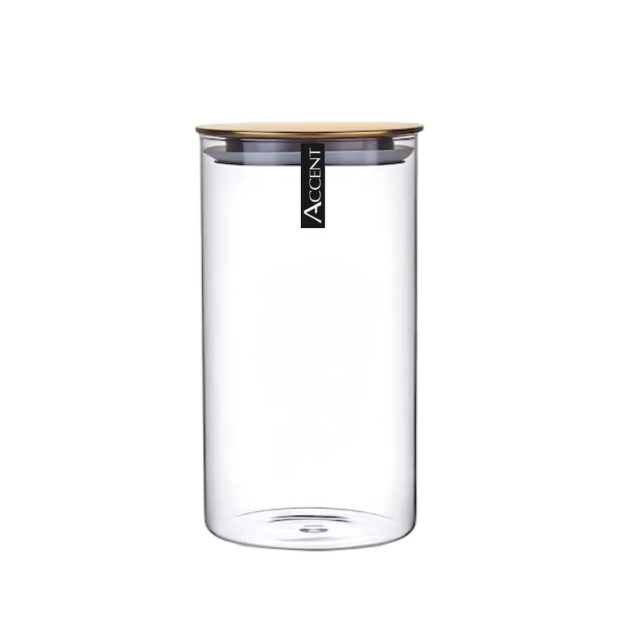 bulk 12 Glass Jar w Gold Metal Lid 10x20cm