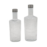 bulk 6 Clear Glass Bottle w Screw Lid 1.5Lt 31cm