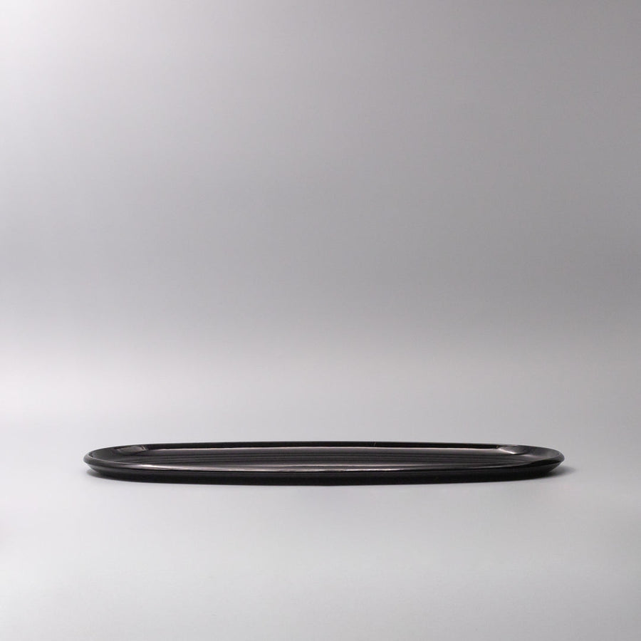 Platter Oval 42.5cm Black Lacquerware Glaze