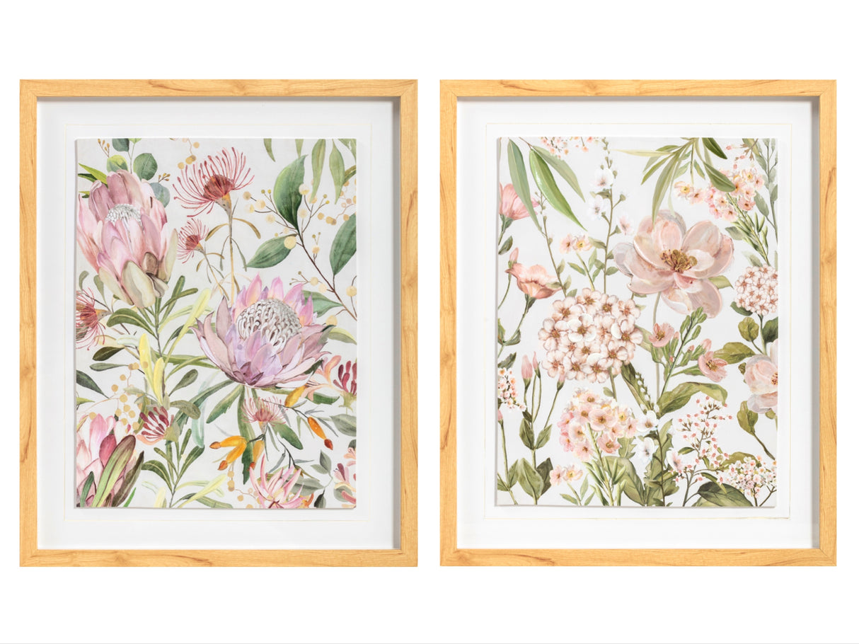 Set 2 Floral Framed Wall Art Assort 50cm
