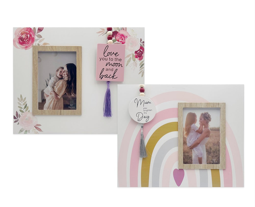 Set 2 Rainbow & Floral Photo Frames 30cm