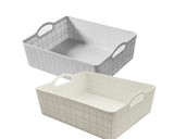bulk 18 Rect Storage Basket w Handle 2 Asst 34cm