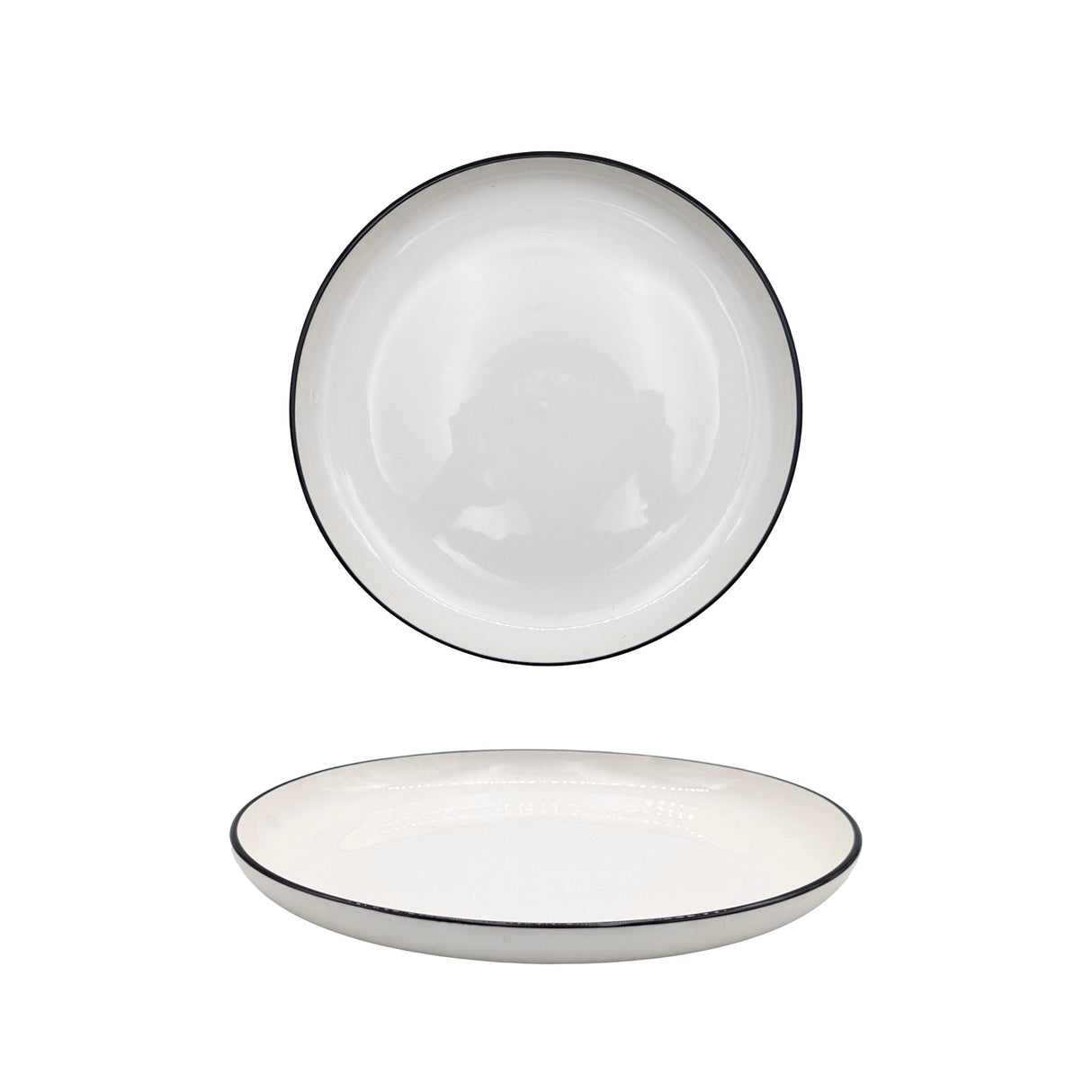 bulk 24 Sorrento Porcelain Side Plate w Black Rim 20cm