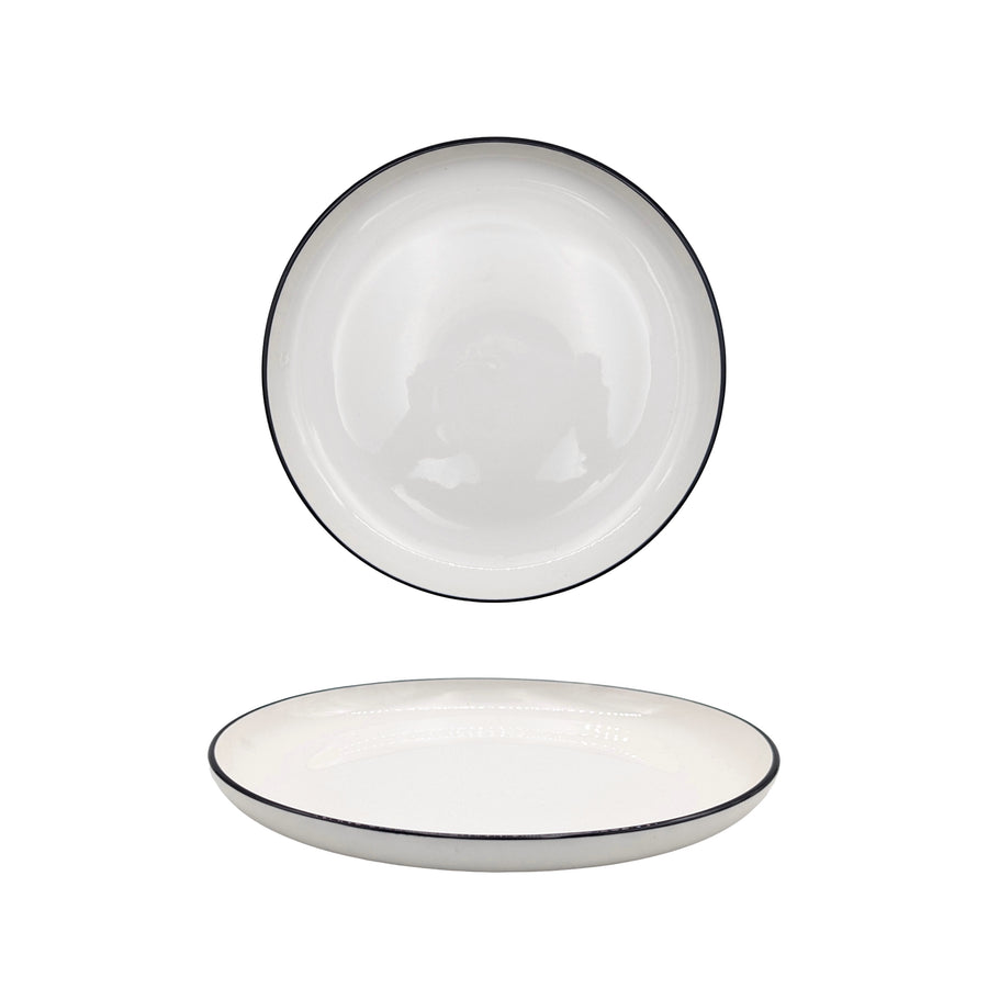 bulk 24 Sorrento Porcelain Side Plate w Black Rim 20cm
