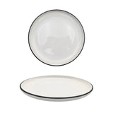 bulk 24 Sorrento Porcelain Dinner Plate w Black Rim 26cm