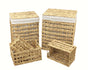 Set 5 Water Hyacinth Rectangle Laundry Basket 56cm