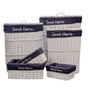Set 6 Hampton Blue & White Baskets 55x66cm