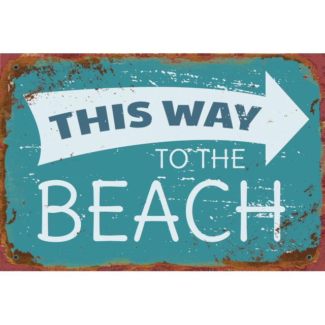 This Way Beach Wall Art 30x20cm