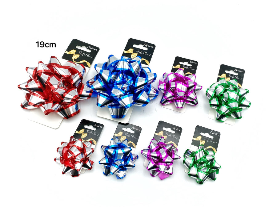bulk 24 2 Tone Gift Bow 15cm Assort Cols