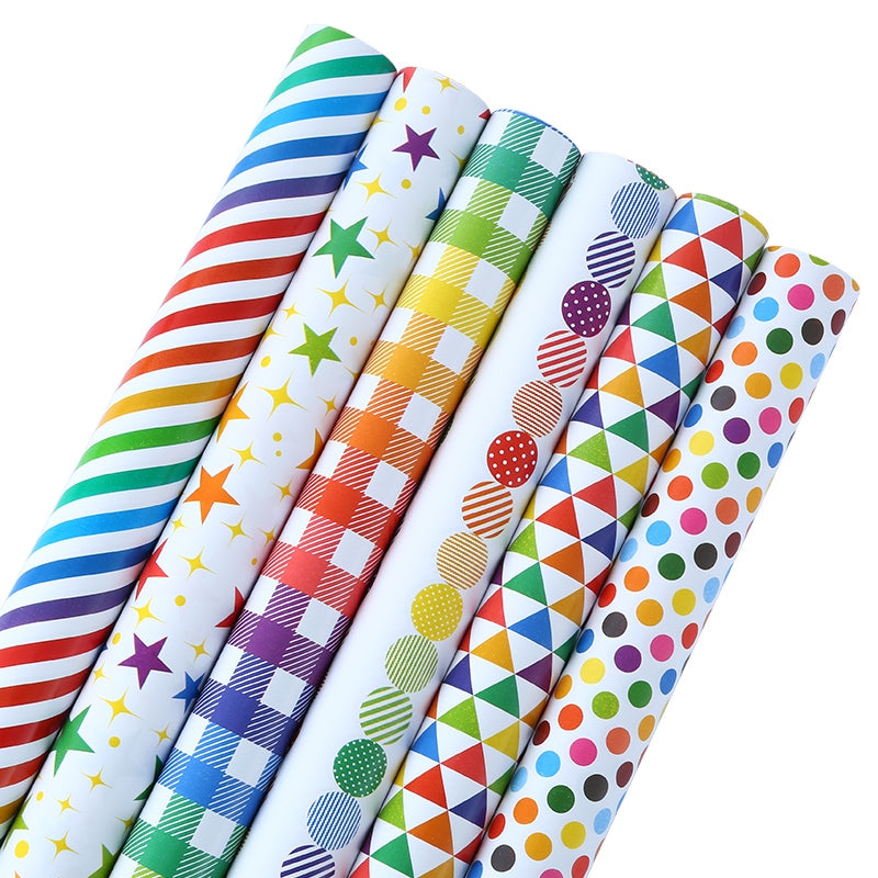 bulk 50 Colourful & Bright Gift Wrap 70cmx3m 38mm Core