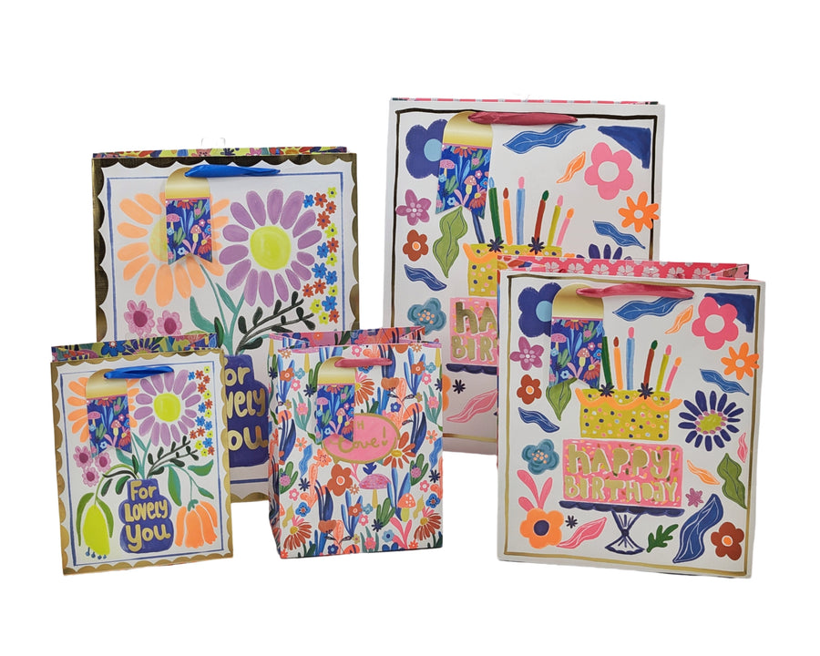 bulk 24 Xlarge Vigorous Flowers Gift Bag Assort 42cm