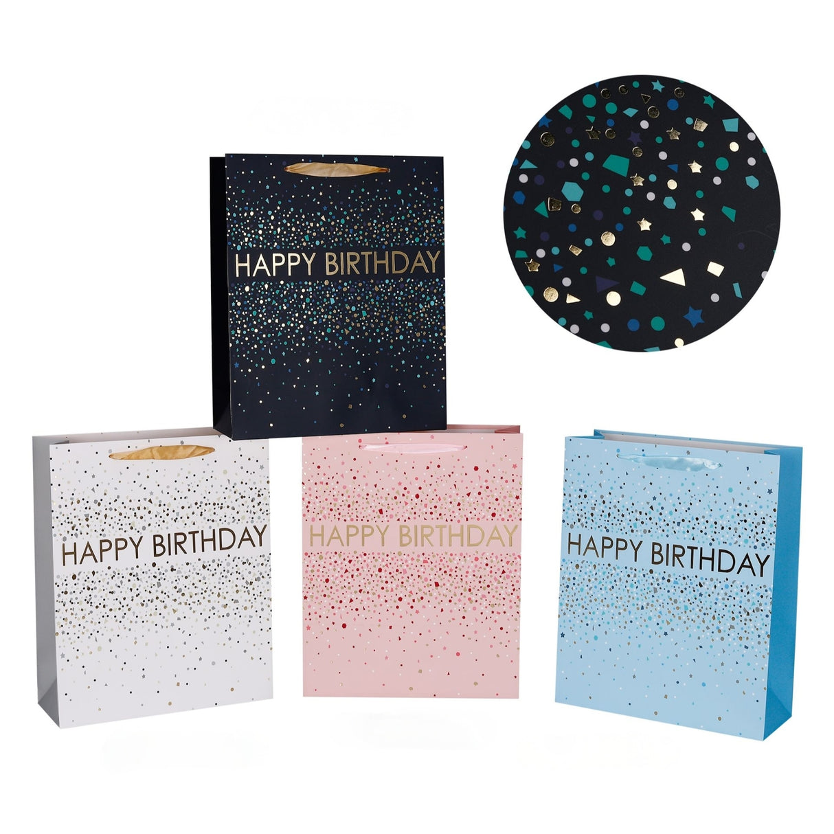 bulk 24 Large Elegant Sparkle Birthday Gift Bag Assort 32cm