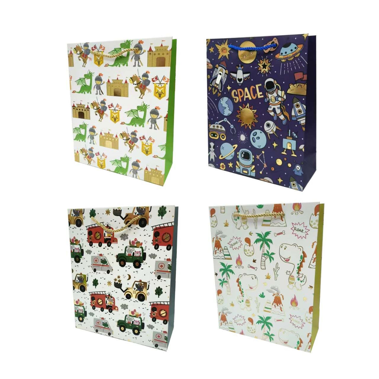 bulk 24 Xlarge Size Playful Adventure Foiled Gift Bag Assort 31x42cm