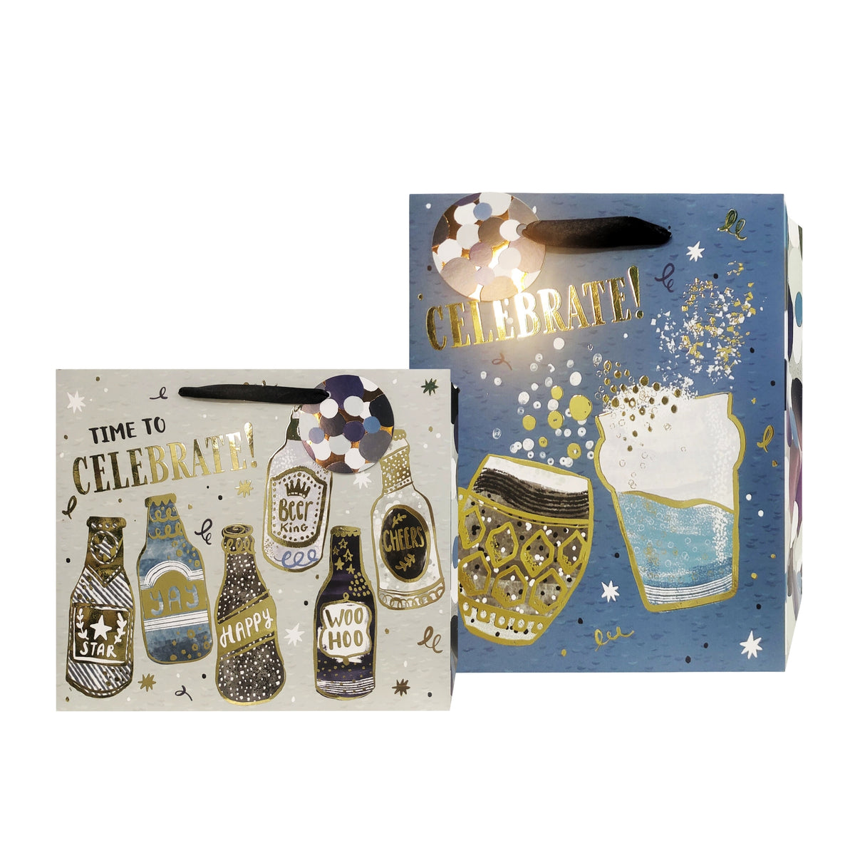 bulk 24 Large Celebration Sips For Male Gift Bag Assort 26x32cm