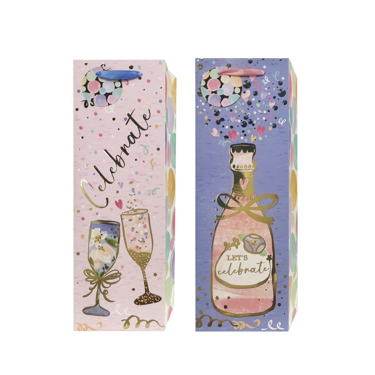 bulk 24 Celebration Sips For Female Bottle Gift Bag Assort 12x36cm