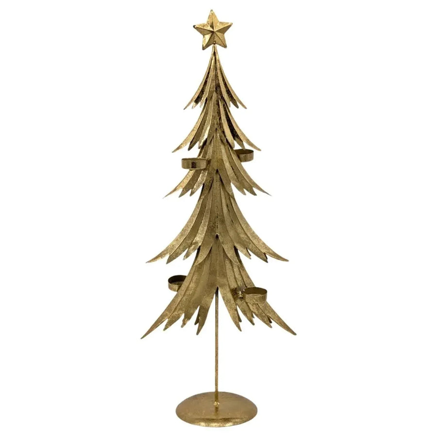 Bulk 4 Xmas Golden Elegance Metal Tree Deco 29x15x72cm