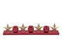 Bulk 6 Xmas Red Candle Holder W 4 Gold Stars 53x6x10.5cm