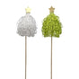 Bulk 24 Xmas Fabric Tree Stick 6cm 2 Asst