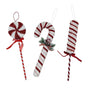 Bulk 24 Xmas R&w Glitter Lollipop Candycane Hanging 34-38cm 2 Asst
