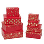 Bulk 2 Xmas Luxe Red&gold Foiled Gift Box Set 18 43x34x16cm 4 Asst