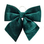 Bulk 12 Xmas Velvet Green Bow W Hanging Ring Lrg 34cm