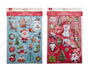 Bulk 24 3d Embossed Xmas Stickers 21x29.7cm 2 Asst