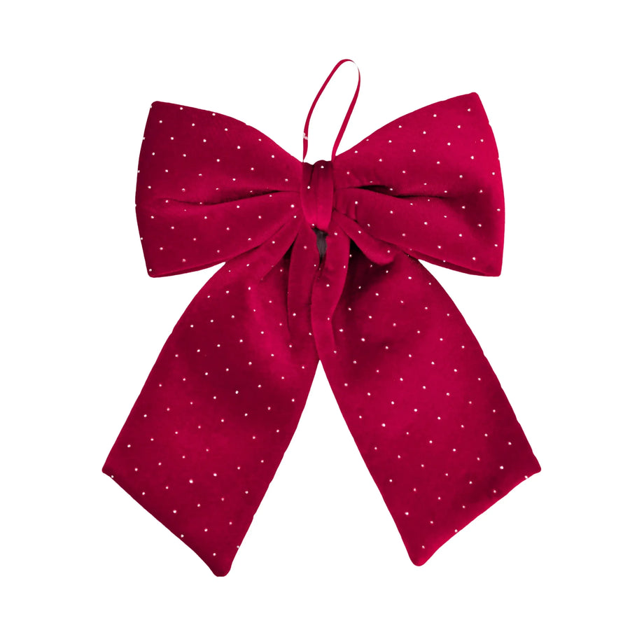 Diamond & Velvet Red Bow 34cm