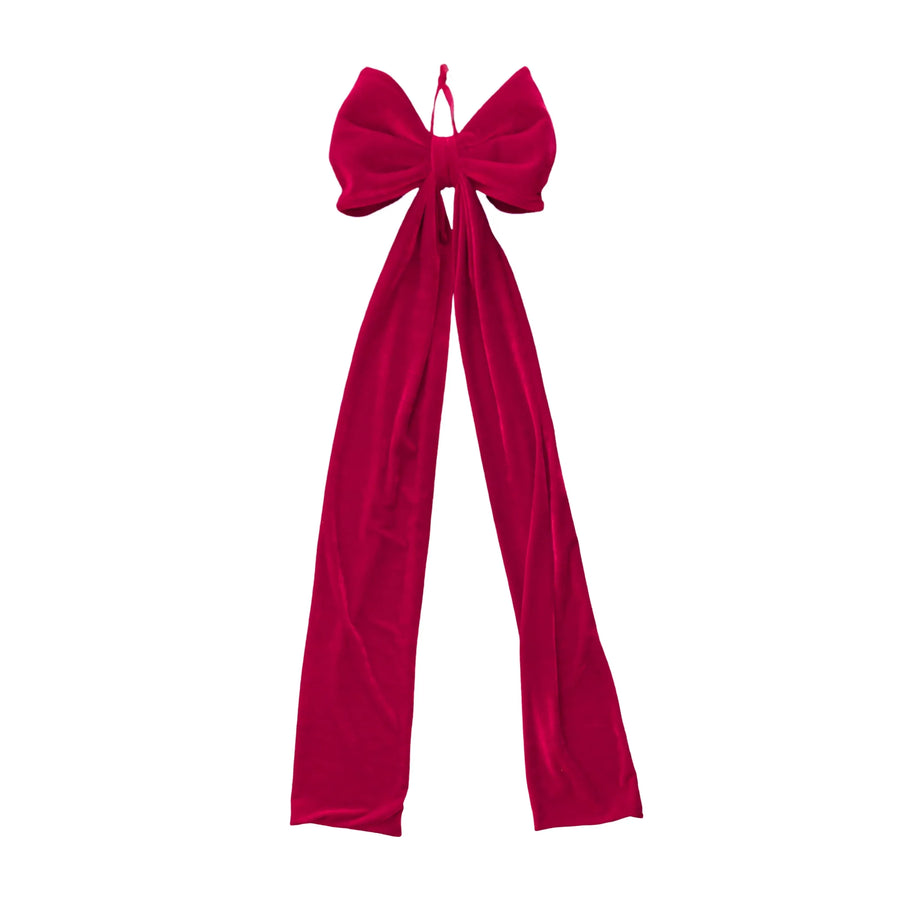 Long Tail Red Velvet Bow 30x120cm