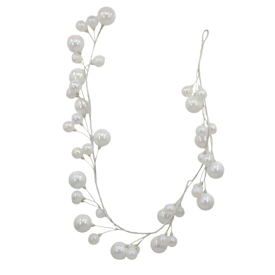 Bulk 4 Xmas White Bauble Garland 150cm
