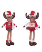 Bulk 12 Xmas Sitting Reindeer W Dangling Legs 16x12x41cm 2 Asst