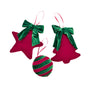 Bulk 24 The Velvet Christmas Hanger Dia 9cm/15cm 3 Asst