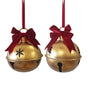 Bulk 12 Xmas Gold Bell Round 14x14x29cm 2 Asst