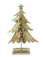 Bulk 6 Rustic Gold Metal Xmas Tree 23x8x37cm