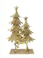 Bulk 4 Rustic Gold Metal Xmas Tree & Reindeer 40x11x59cm
