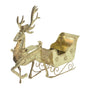 Bulk 2 Rustic Gold Xmas Reindeer & Sleigh 61x16x49.5cm