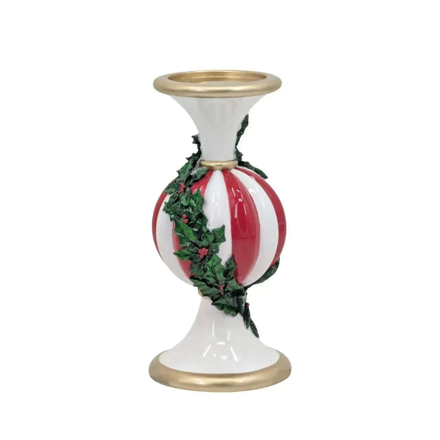 Bulk 4 Christmas Ball Candle Holder W Holly Leaf 12x12x25cm