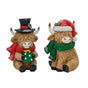 Bulk 8 Xmas Polyresin Highland Cow 13.5x12x20cm 2 Asst
