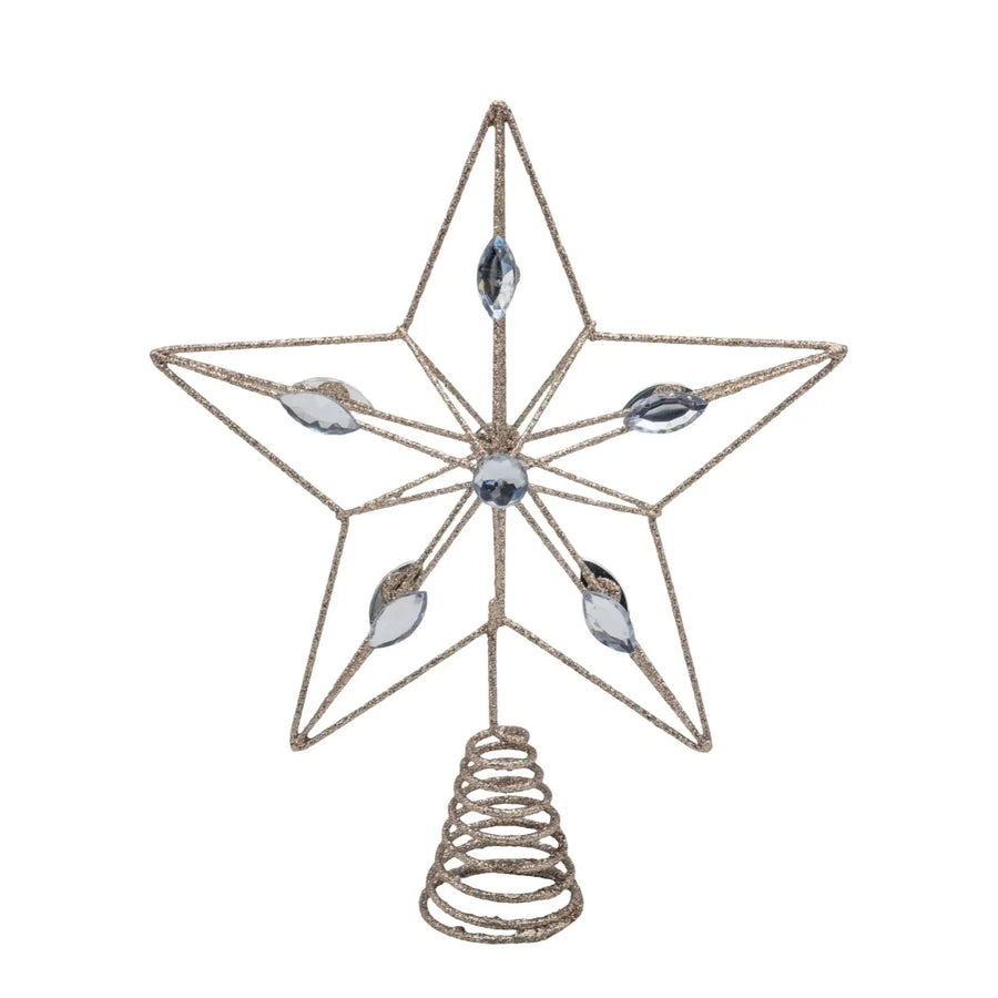 Bulk 12 Xmas Champagne Gold W Crystal Tree Top 20x23cm