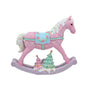 Bulk 2 Polyresin Xmas Pastel Rocking Horse 40.5x10x37cm
