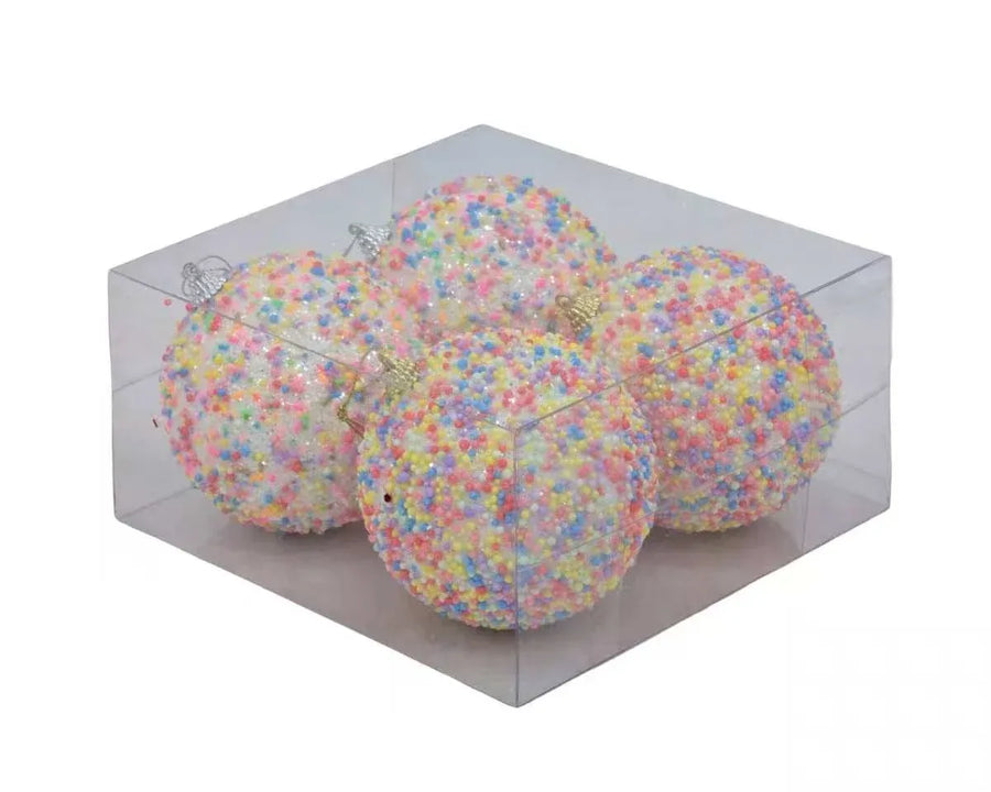 Bulk 12 Xmas Candycane Bauble pk4 10cm