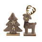 Xmas Fabric Tree & Reindeeer 17x5x21.5cm 12x5x25cm 2 Asst