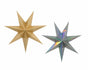 Bulk 24 Xmas Folded Paper Metallic Star 40cm 2 Asst