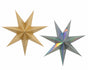 Bulk 24 Xmas Folded Paper Metallic Star 60cm 2 Asst