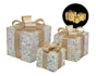 Bulk 2 Xmas Led Iridescent Tinsel Gift Box s/3 25cm 25led