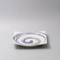 Square Plate 23cm Blue Swirl Glaze