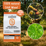 ASMOKE 100% Natural Premium Oak Wood BBQ Pellets for Smoker & Grill (9kg / 20lbs) - Top-Down View