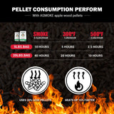 Asmoke 2.5kg X 8 (19 KG) OF 100% PURE APPLEWOOD PELLETS - 45-Degree Angle