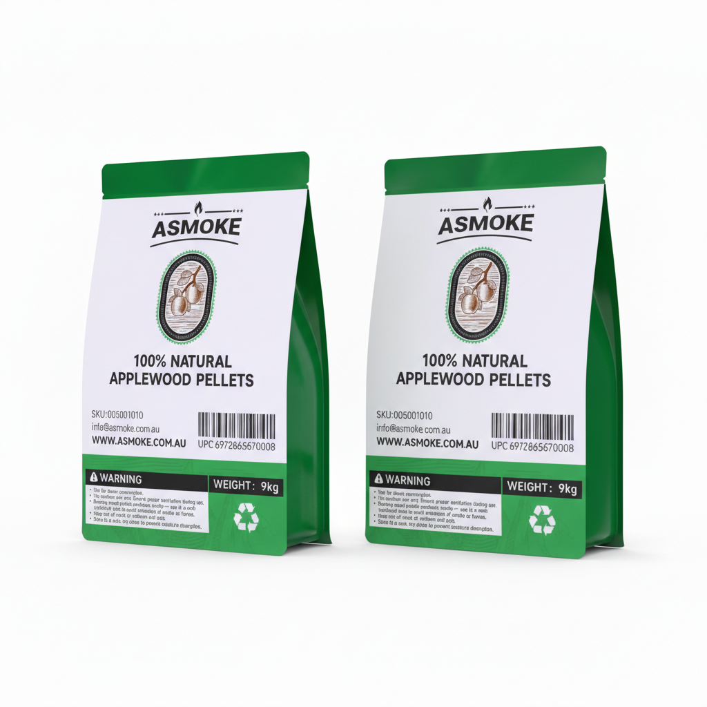 ASMOKE 20lbs x2 Premium Apple Wood Pellets for Smoker & Grill ??Natural Sweet Fruit Flavour BBQ Fuel for Chicken, Pork & Pizza Ovens