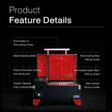 Asmoke AS350 Portable Wood Pellet Grill - Apple Red - Front View